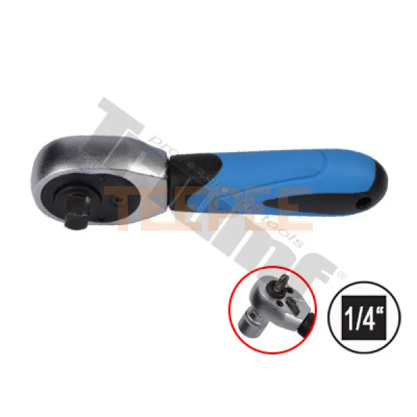 TRIUMF račňa 1/4" extra krátka, obojstranná na bity aj hlavice, 72 zubová