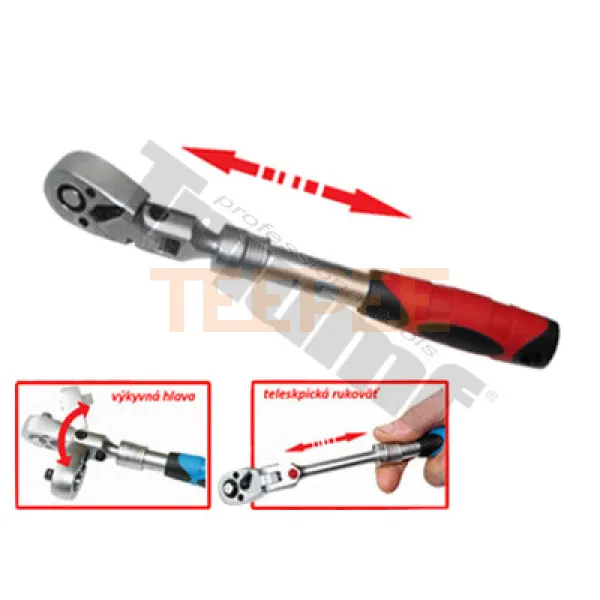 TRIUMF račňa teleskopická, s precíznym nastavovaním výkyvnej hlavy