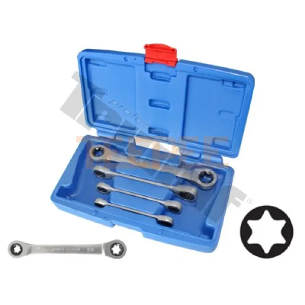 TRIUMF sada kľúčov račňových očkových priamych E-profil, 4-dielna.