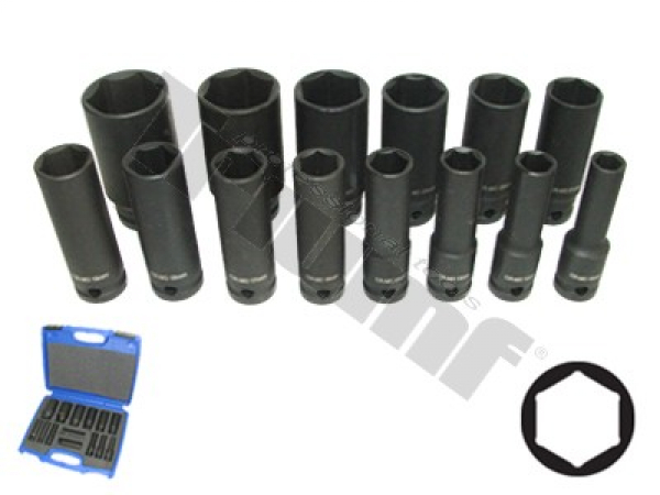 TRIUMF sada kovaných predĺžených hlavíc 6 - hranných, 1/2" vstup, 14 - dielna