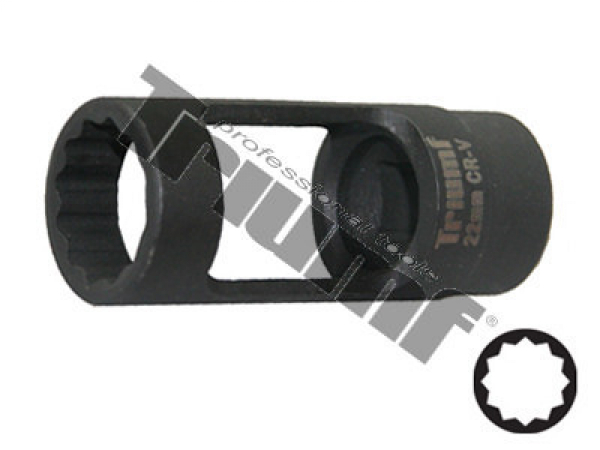 TRIUMF hlavica na vstrekovače 22x80mm s bočnými otvormi,12hran. Vstup 1/2",CrMO