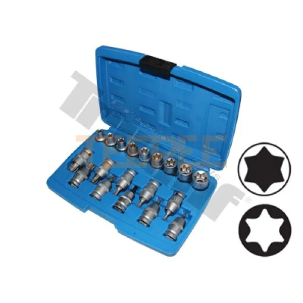 TRIUMF sada hlavíc E-profil a bitov Torx v 1/2" hlavici, 19 - dielna