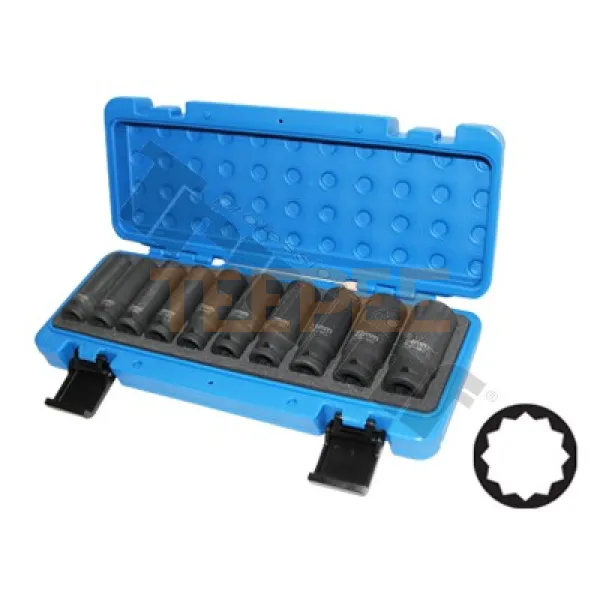 TRIUMF sada kovaných predĺžených hlavíc 6 - hranných, 1/2" vstup, 10 - dielna