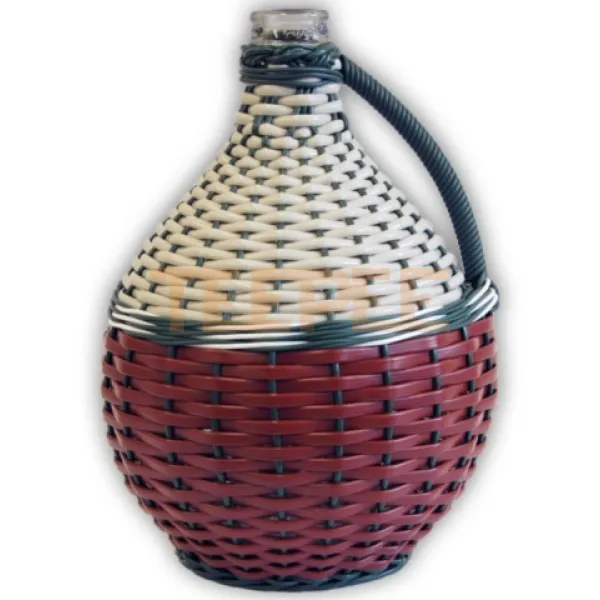 Demižón opletený L s korkovou zátkou