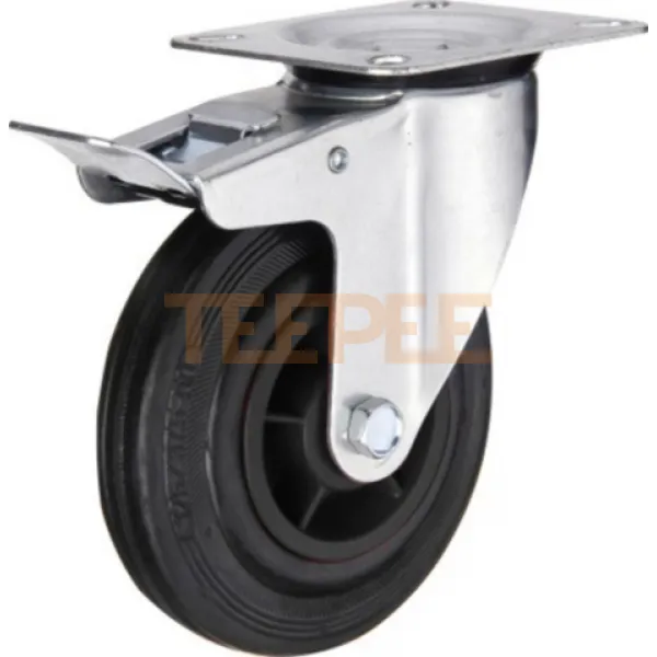 FESTA koliesko otočné s platňou a brzdou s plastovým diskom