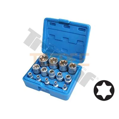 TRIUMF sada hlavíc 1/4", 1/2", 3/8" E - profil, rozsah E4 - E24, 14 dielna