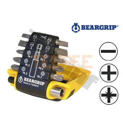 BEARGRIP sada bitov "CLIP PAC" PL, PH, PZ + magnetický držiak 11-dielna