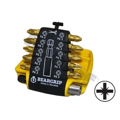 BEARGRIP sada bitov TiN "CLIP PAC" PZ + magnetický držiak 11-dielna