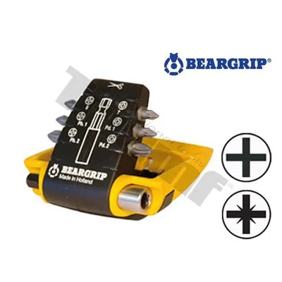 BEARGRIP sada bitov ZrN "CLIP PAC" PH, PZ + magnetický držiak 7-dielna