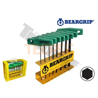 BEARGRIP sada inbus "T" rukoväť 2 - 10 mm, 8-dielna, L - 150 mm