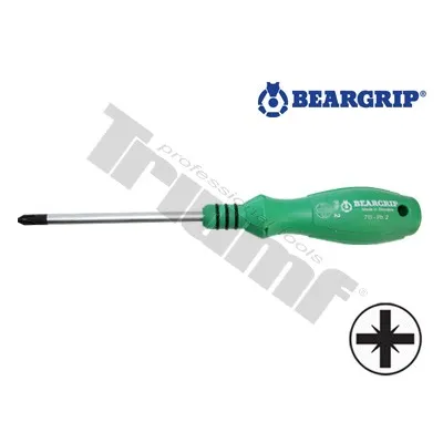 BEARGRIP skrutkovač krížový PD, zelená rukoväť