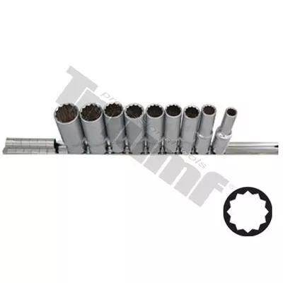 TRIUMF sada hlavíc 12hranných, predĺžených, 1/2" vstup, 9 dielna