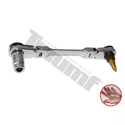 TRIUMF račňa flexi výkyvná 180°, s aretácoiu na 1/4" bity a 1/4" hlavice
