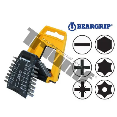BEARGRIP sada bitov PL, PH, PD, Hex, T, TR + magnetický držiak bitov "ClipPac XXL" 31 dielna (B-T)