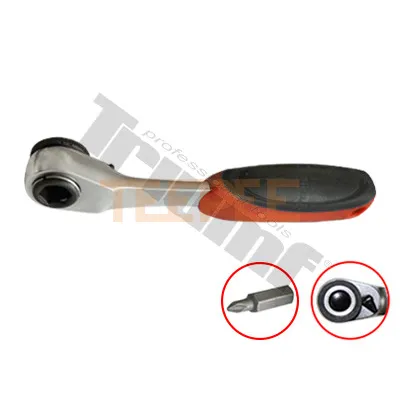 TRIUMF mini račňa 1/4" 72 zubová, na bity, úzka,rotačné koliesko dvojkomponentná rukoväť