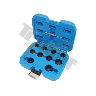 TRIUMF sada špeciánych nádstavcov na poškodené skrutky a matice, 6 hran, rozsah 9-17mm, 11 dielna