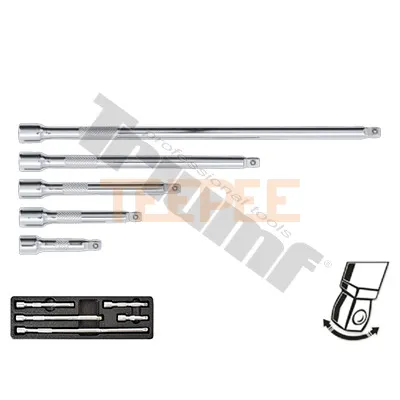 TRIUMF sada výkyvných predlžení 1/4" dĺžky: 50, 75, 100, 150, 225 mm, v PVC podložke, 5 dielna