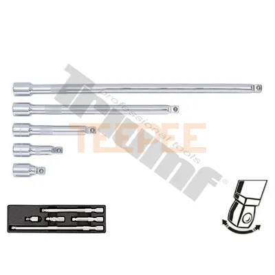 TRIUMF sada výkyvných predlžení 1/2", dĺžky: 50, 75 , 125 , 250 , 375 mm, v PVC podložke, 5 dielna