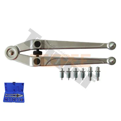 TRIUMF nastaviteľný kľúč na matice s kruhovými otvormi, plus sada adaptérov